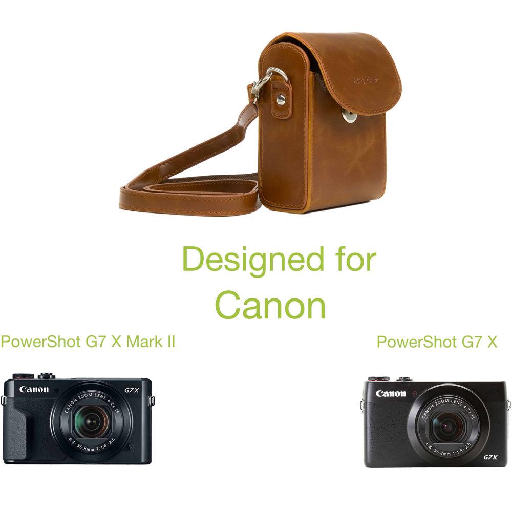 MegaGear Leather Camera Case for Canon PowerShot G7 X Mark II or Canon PowerShot G7 X