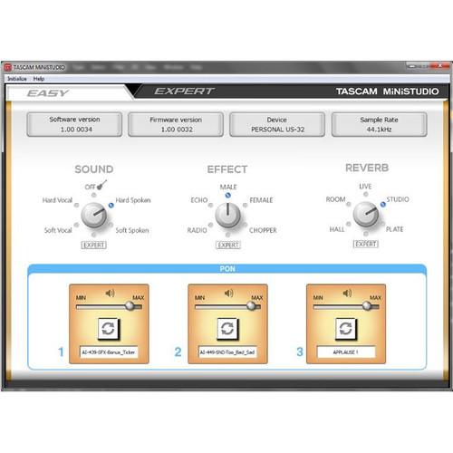 Tascam MiNiSTUDIO Personal US-32 Audio Interface for Online Broadcasts