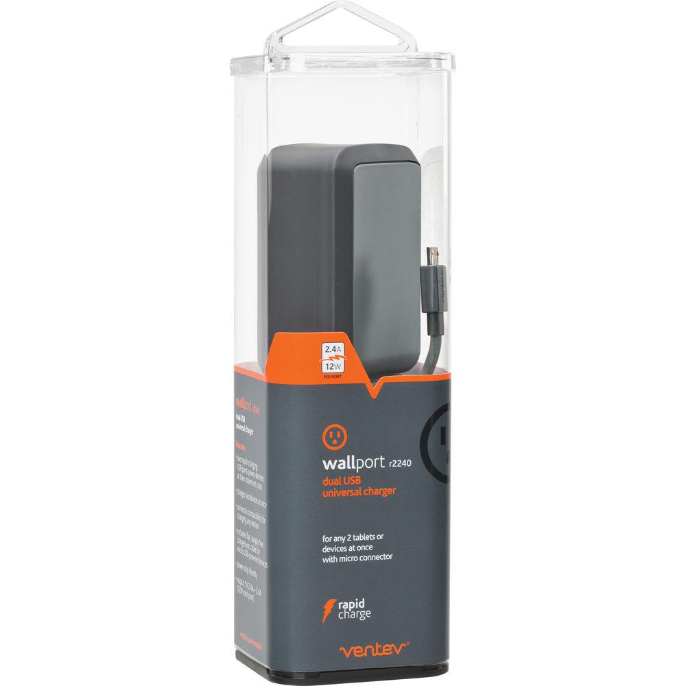 Ventev Innovations wallport R2240 USB Wall Charger with micro-USB Cable