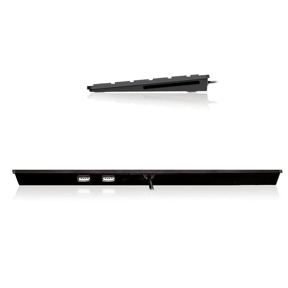 Adesso SlimTouch 510R Mini Keyboard with Smart Card Reader and USB Hubs