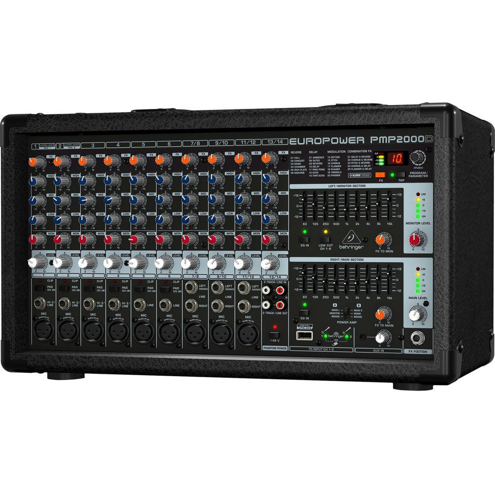 Behringer PMP2000D - 2000W 14-Channel Powered Mixer with KLARK TEKNIK FX