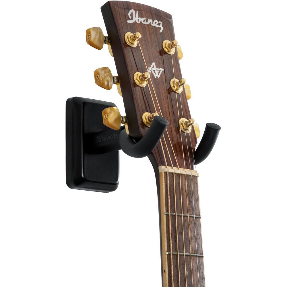 Gator Cases Wall-Mounted Guitar Hanger with Black Mounting Plate