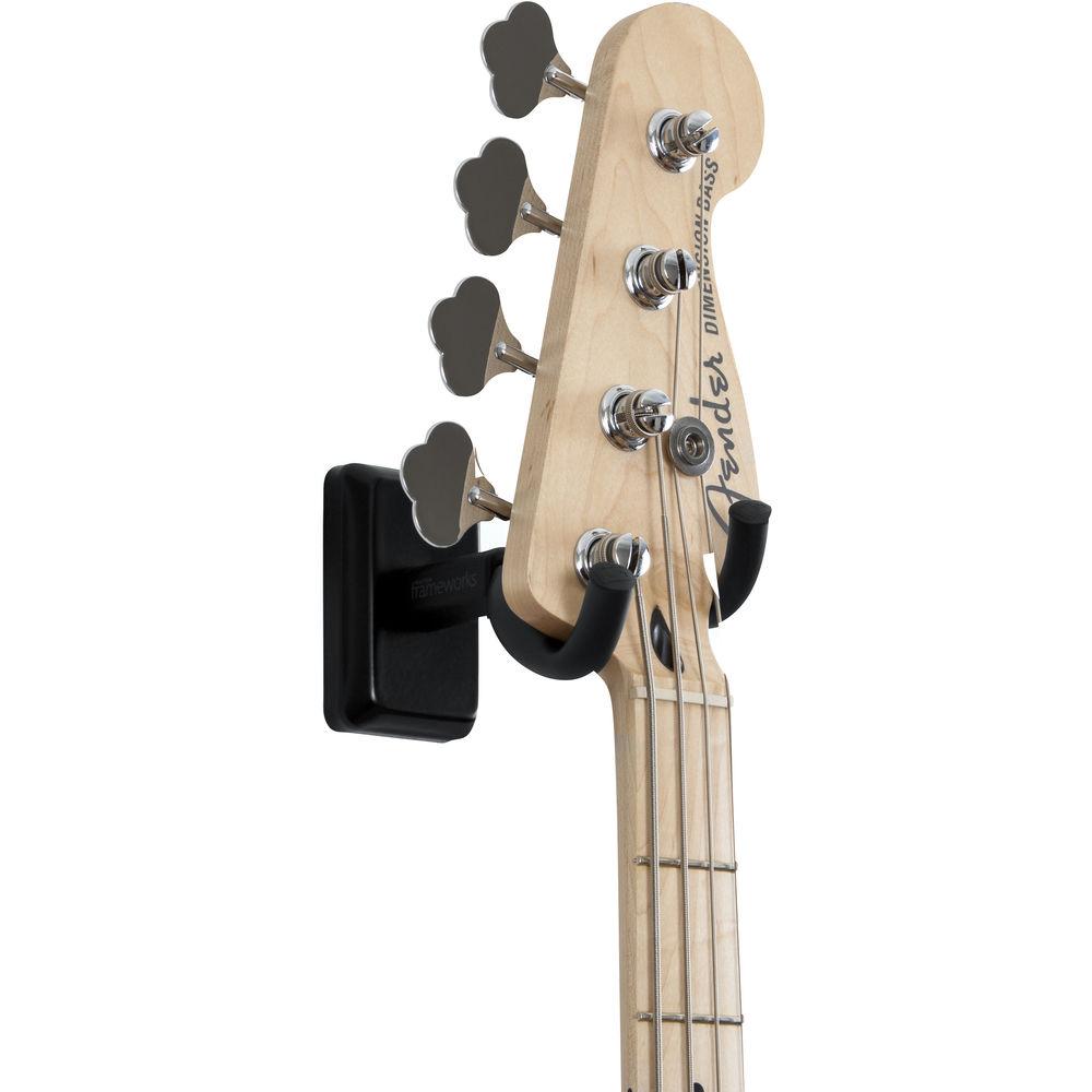 Gator Cases Wall-Mounted Guitar Hanger with Black Mounting Plate