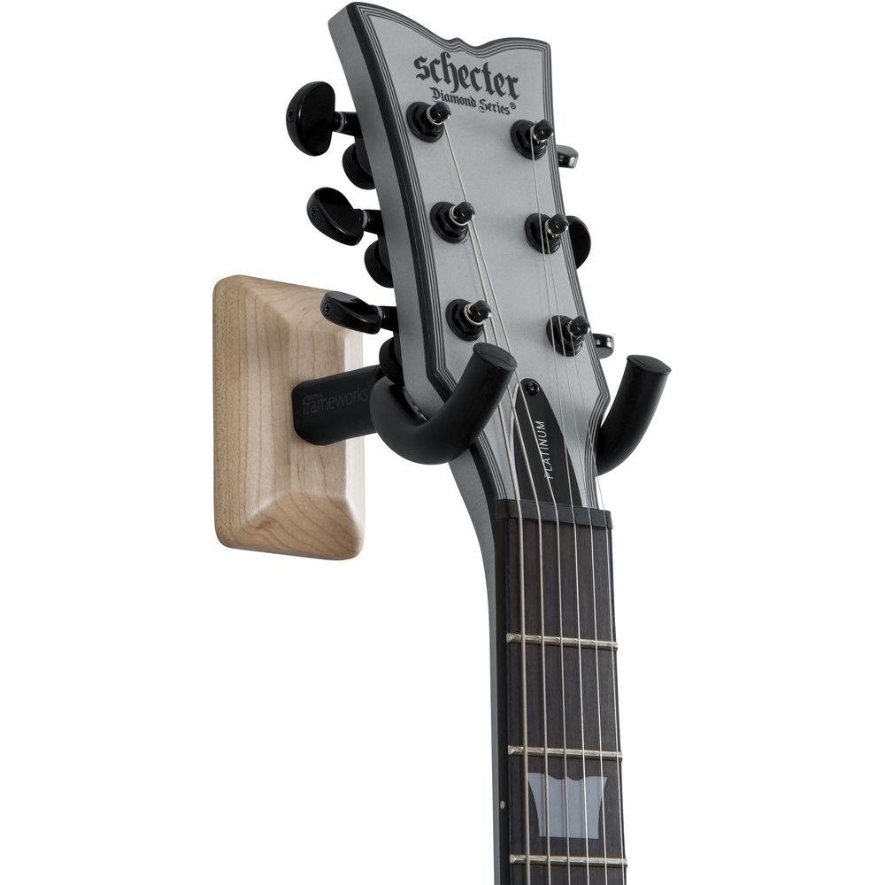 Gator Cases Wall-Mounted Guitar Hanger with Maple Mounting Plate