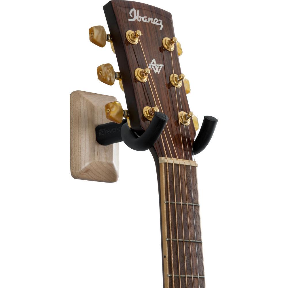 Gator Cases Wall-Mounted Guitar Hanger with Maple Mounting Plate