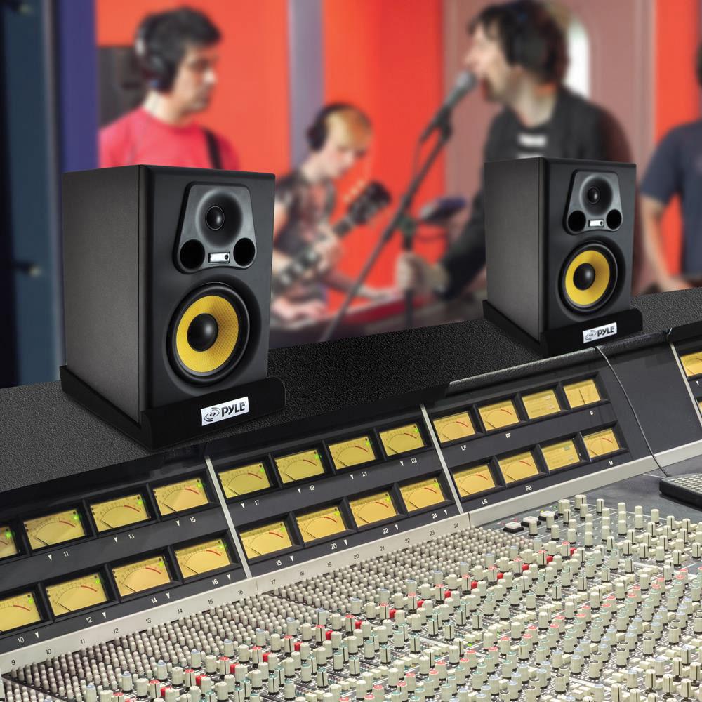 Pyle Pro Acoustic Sound Isolation Dampening Recoil Stabilizer Speaker Risers 9" x 12"