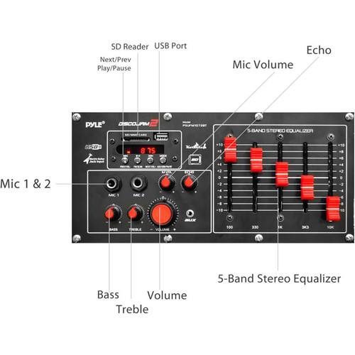 Pyle Pro Disco Jam 2 Bluetooth 1500W Active Powered PA Dual Speaker System