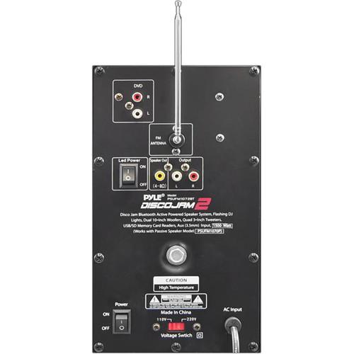 Pyle Pro Disco Jam 2 Bluetooth 1500W Active Powered PA Dual Speaker System