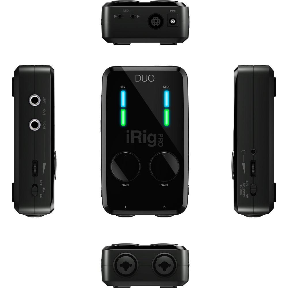 IK Multimedia iRig Pro DUO 2-Channel Audio and MIDI Interface for iOS, Android, and Mac PC