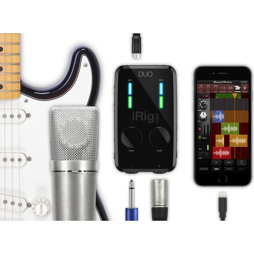 IK Multimedia iRig Pro DUO 2-Channel Audio and MIDI Interface for iOS, Android, and Mac PC