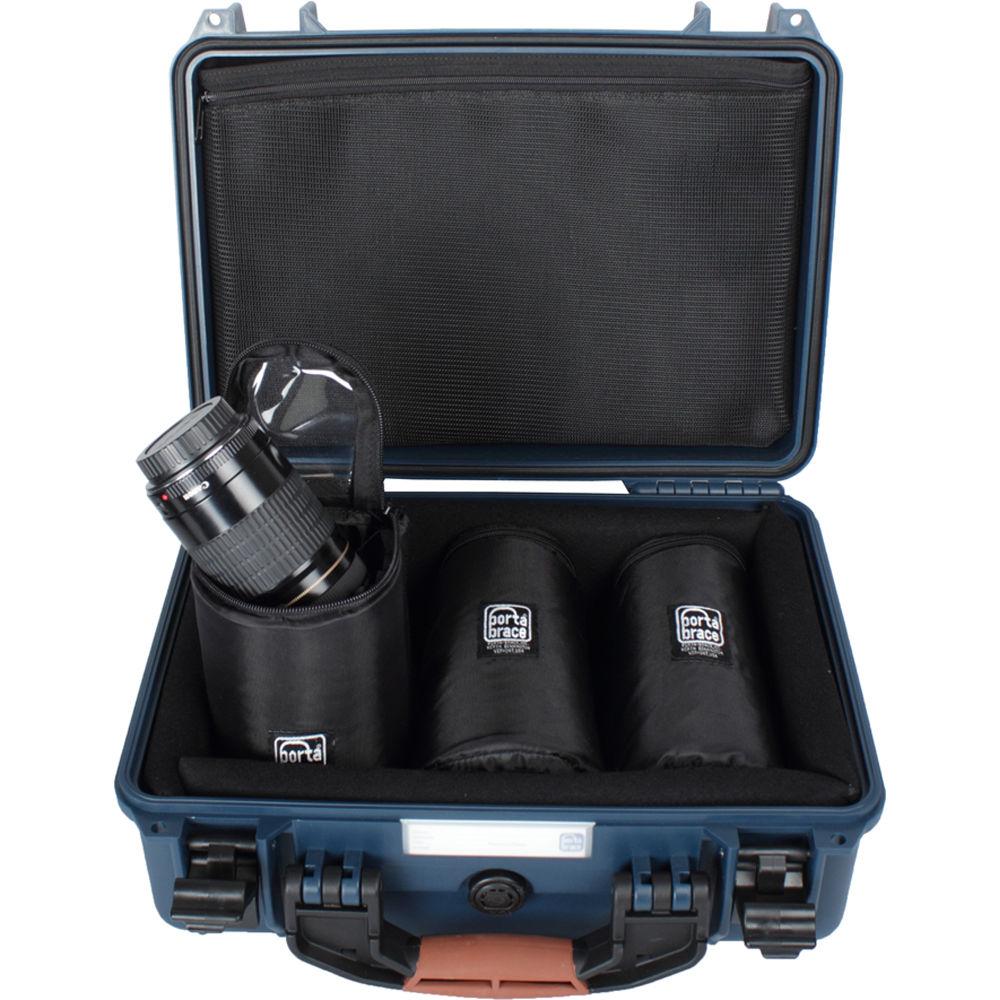 Porta Brace Hard Case with Three 7" Lens Cups for DSLRs or Small Equipment and Accessories