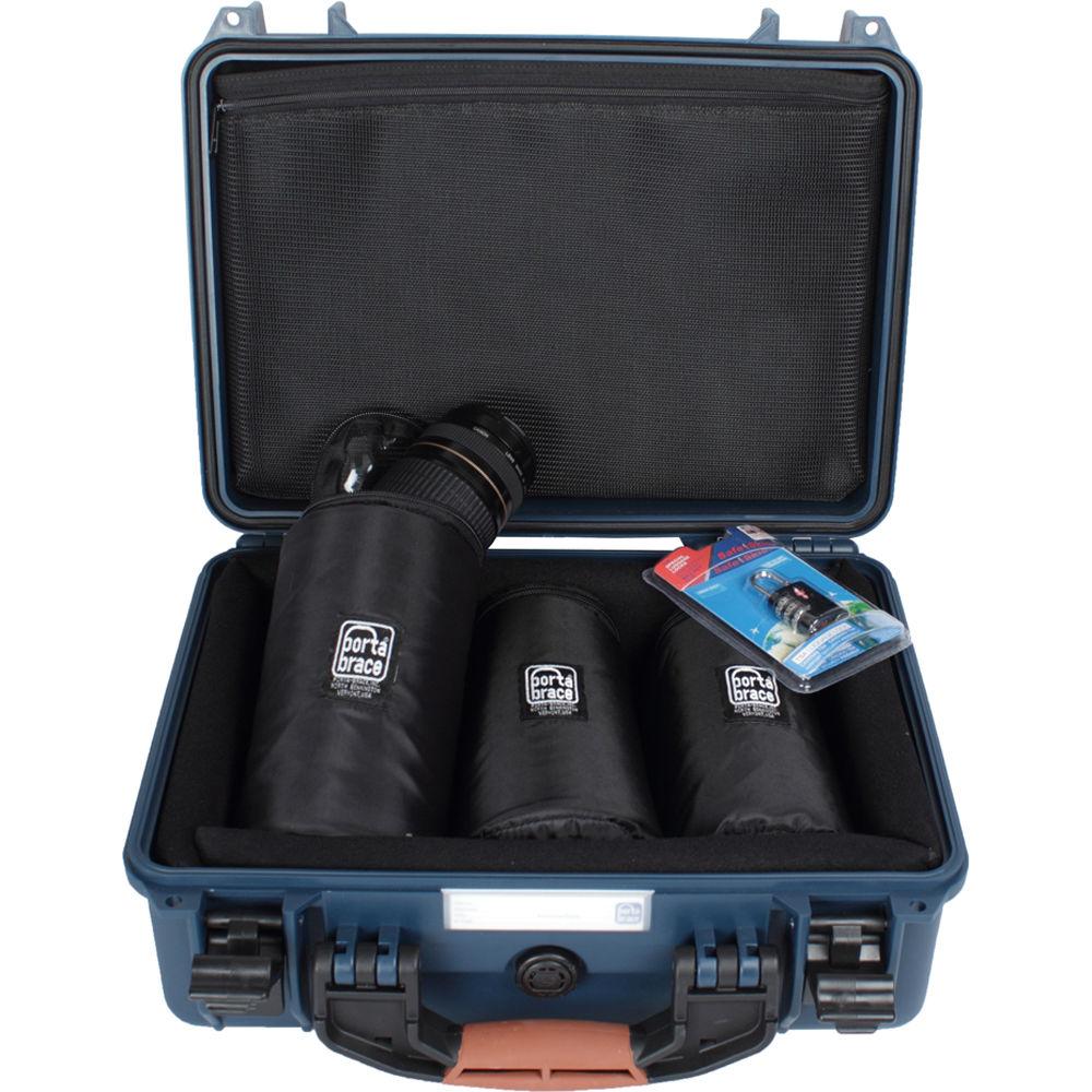 Porta Brace Hard Case with Three 7" Lens Cups for DSLRs or Small Equipment and Accessories