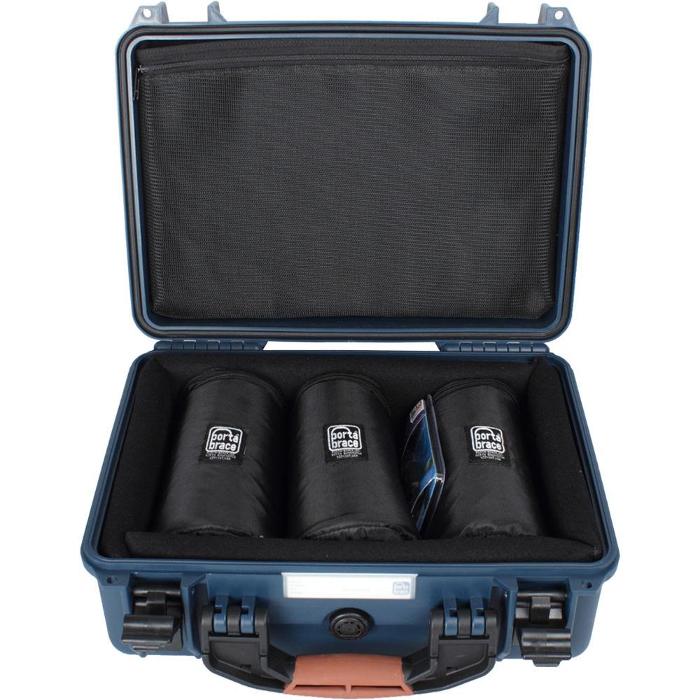 Porta Brace Hard Case with Three 7" Lens Cups for DSLRs or Small Equipment and Accessories
