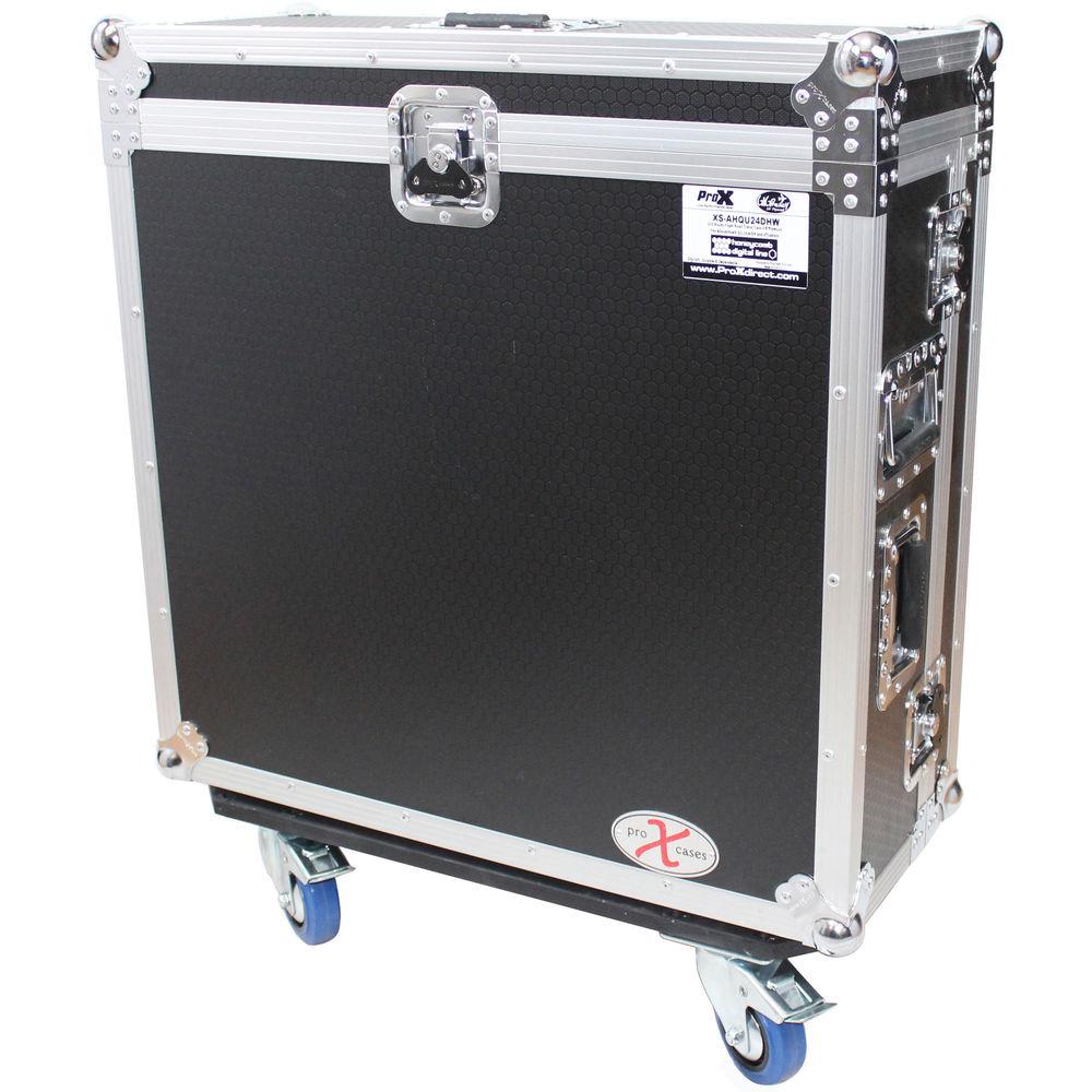 ProX Flight Road Case with Doghouse and Wheels for Allen and Heath QU-24 Digital 24 Channel Mixer