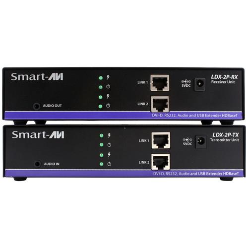Smart-AVI LDX-2PS Dual-Head DVI-D, RS-232, Audio, and USB Keyboard and Mouse Extender over CATx Cable