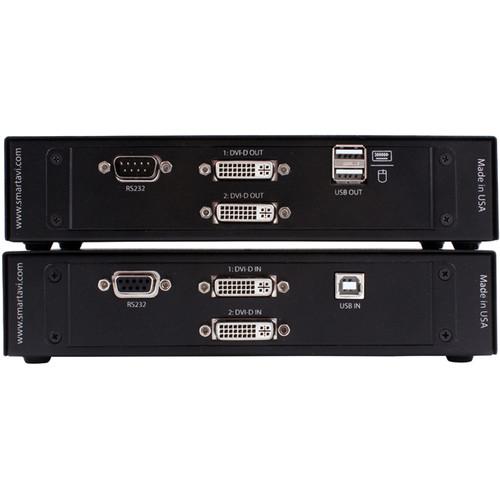 Smart-AVI LDX-2PS Dual-Head DVI-D, RS-232, Audio, and USB Keyboard and Mouse Extender over CATx Cable
