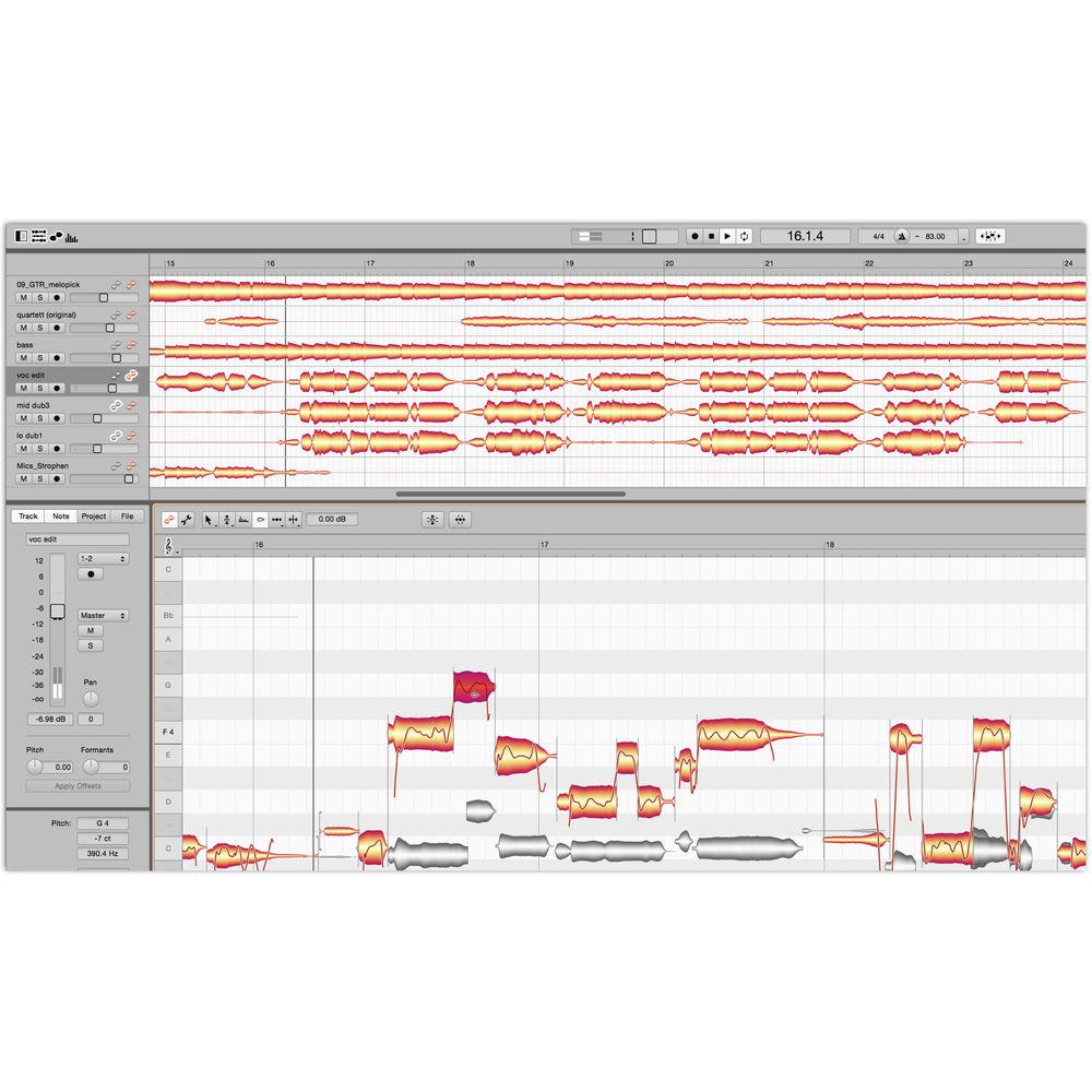 Celemony Melodyne 4 Studio Polyphonic Pitch Shifting Time Stretching Software