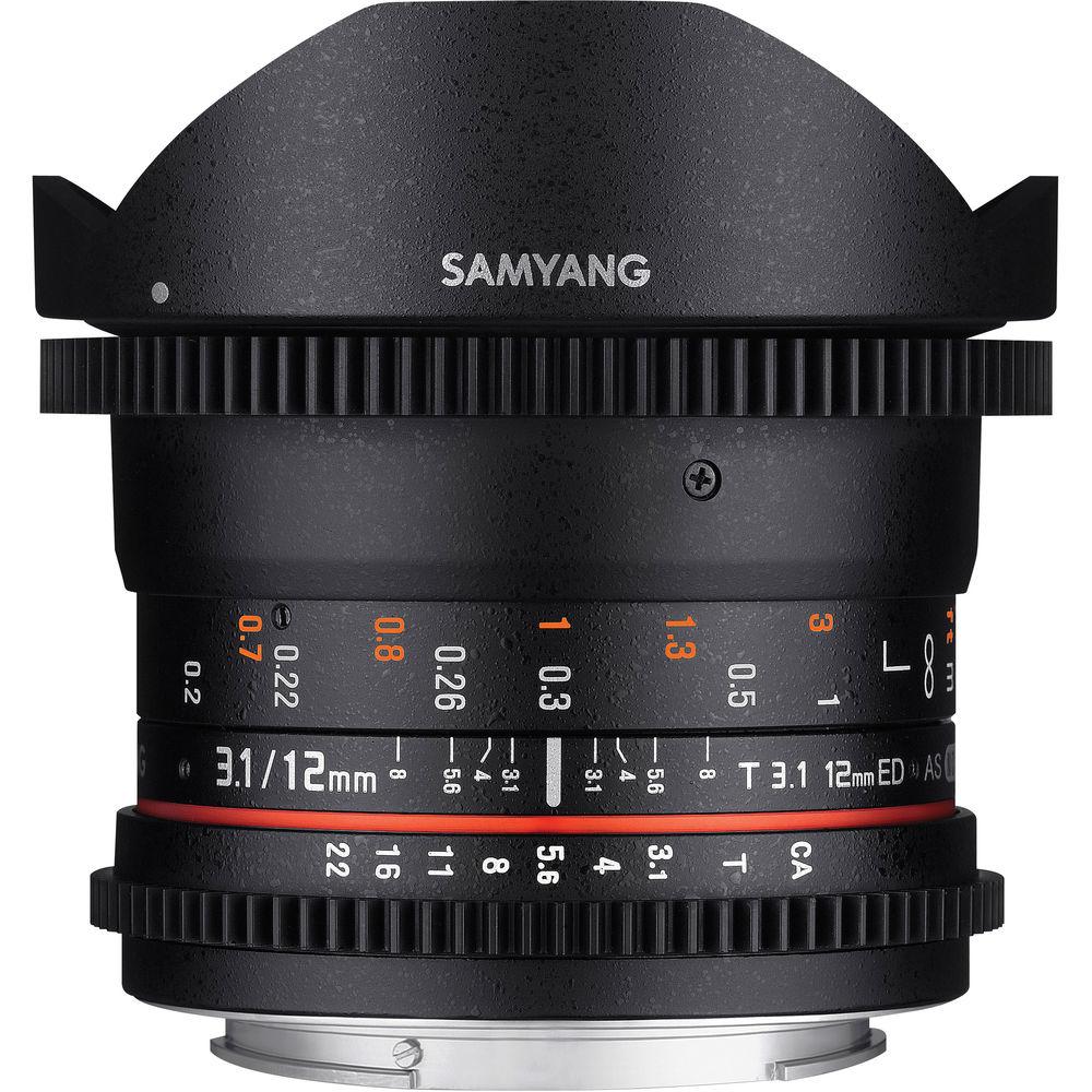 Samyang 12mm T3.1 VDSLR Cine Fisheye Lens for Canon EF Mount