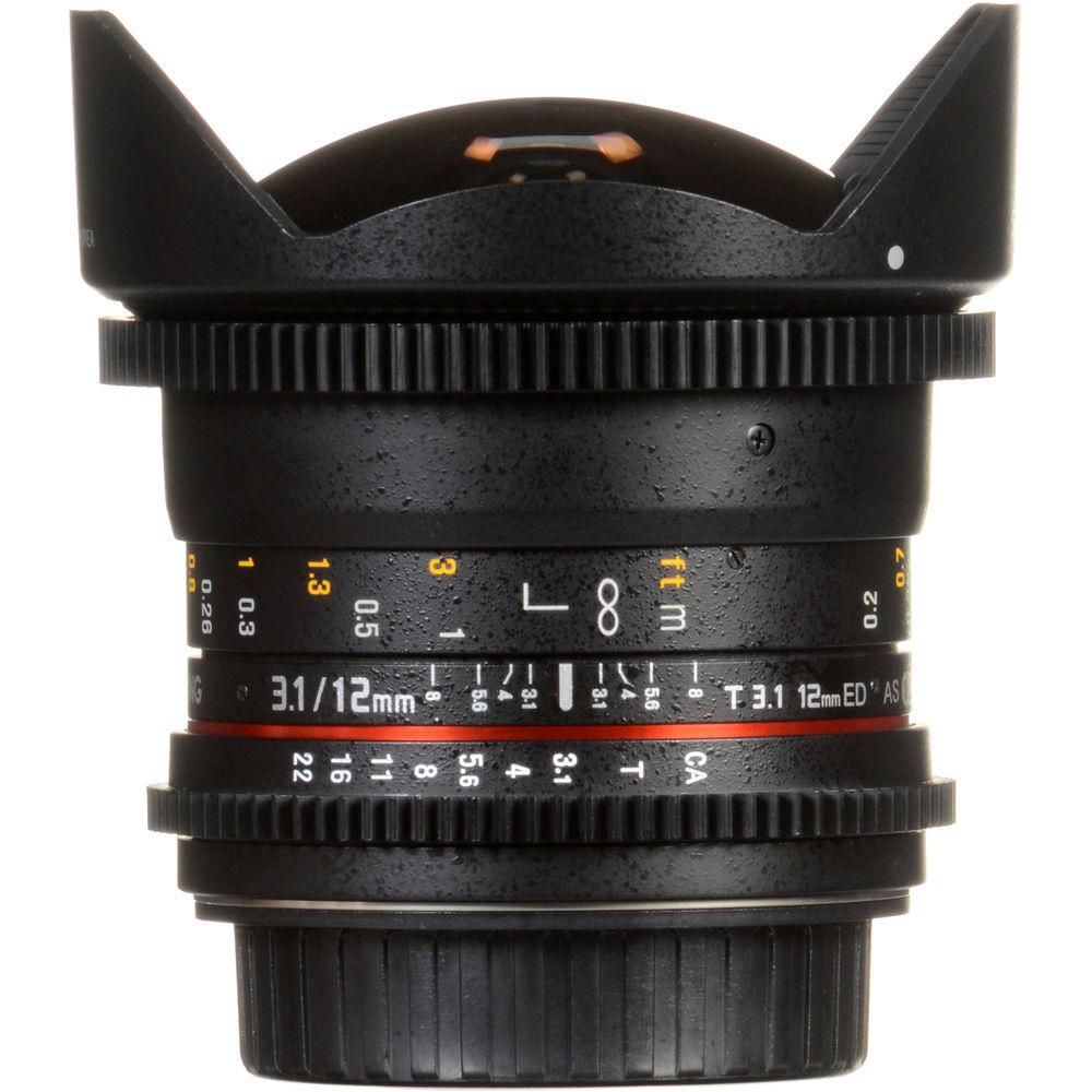 Samyang 12mm T3.1 VDSLR Cine Fisheye Lens for Canon EF Mount