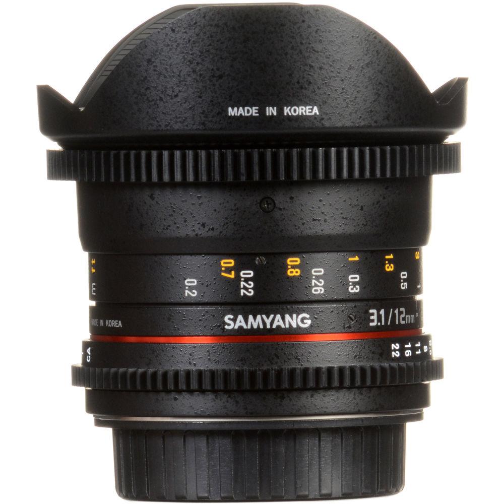 Samyang 12mm T3.1 VDSLR Cine Fisheye Lens for Canon EF Mount