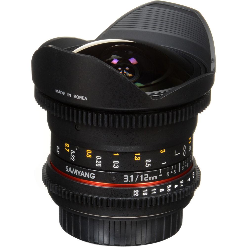 Samyang 12mm T3.1 VDSLR Cine Fisheye Lens for Canon EF Mount