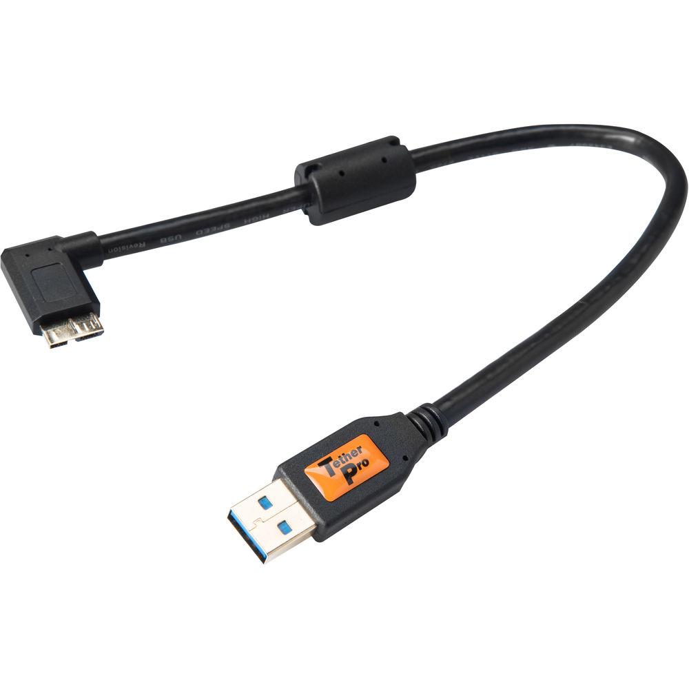 Tether Tools USB 3.0 Type-A Male to Micro-USB Right-Angle Male Cable