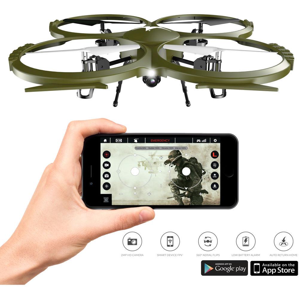 Kolibri U818A Discovery Delta-Recon Tactical Edition Wi-Fi Quadcopter with 720p HD Camera