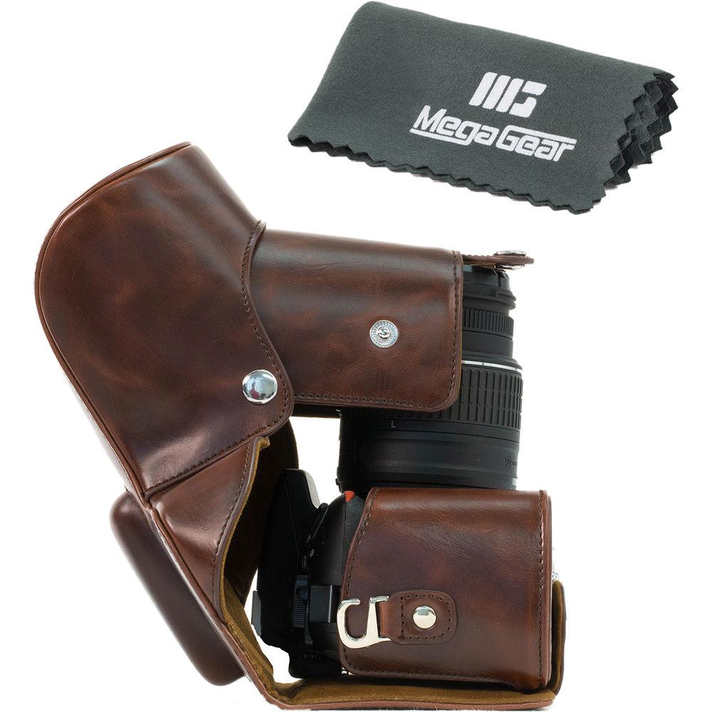 MegaGear Ever Ready PU Leather Case for Nikon D3300 D3200 with 18-55mm Lens