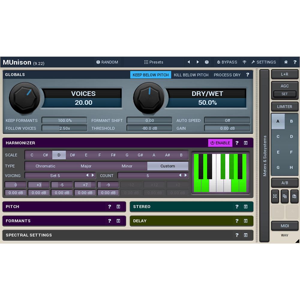 MeldaProduction MUnison Doubler, Unison, Smart Harmonizer Plug-In