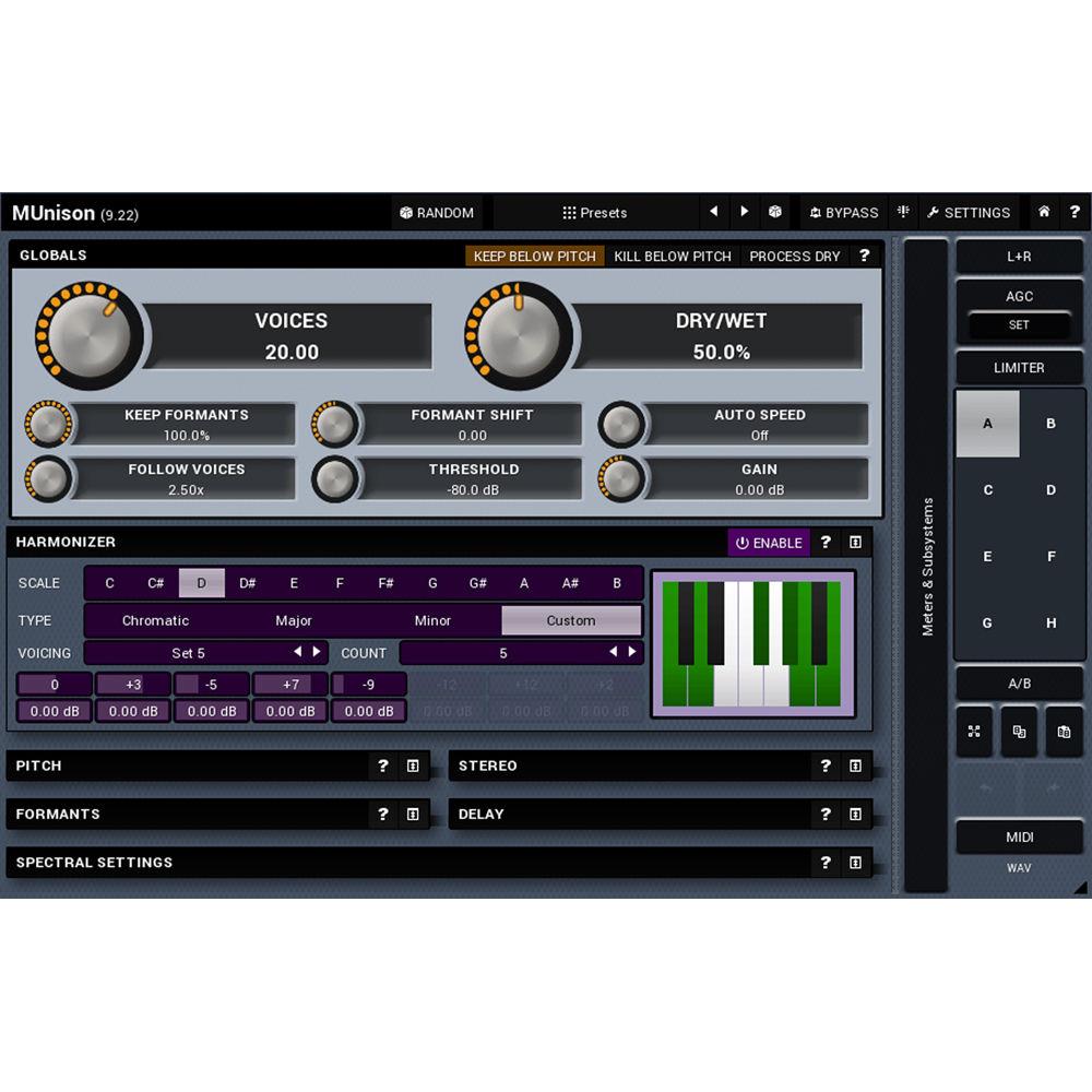 MeldaProduction MUnison Doubler, Unison, Smart Harmonizer Plug-In