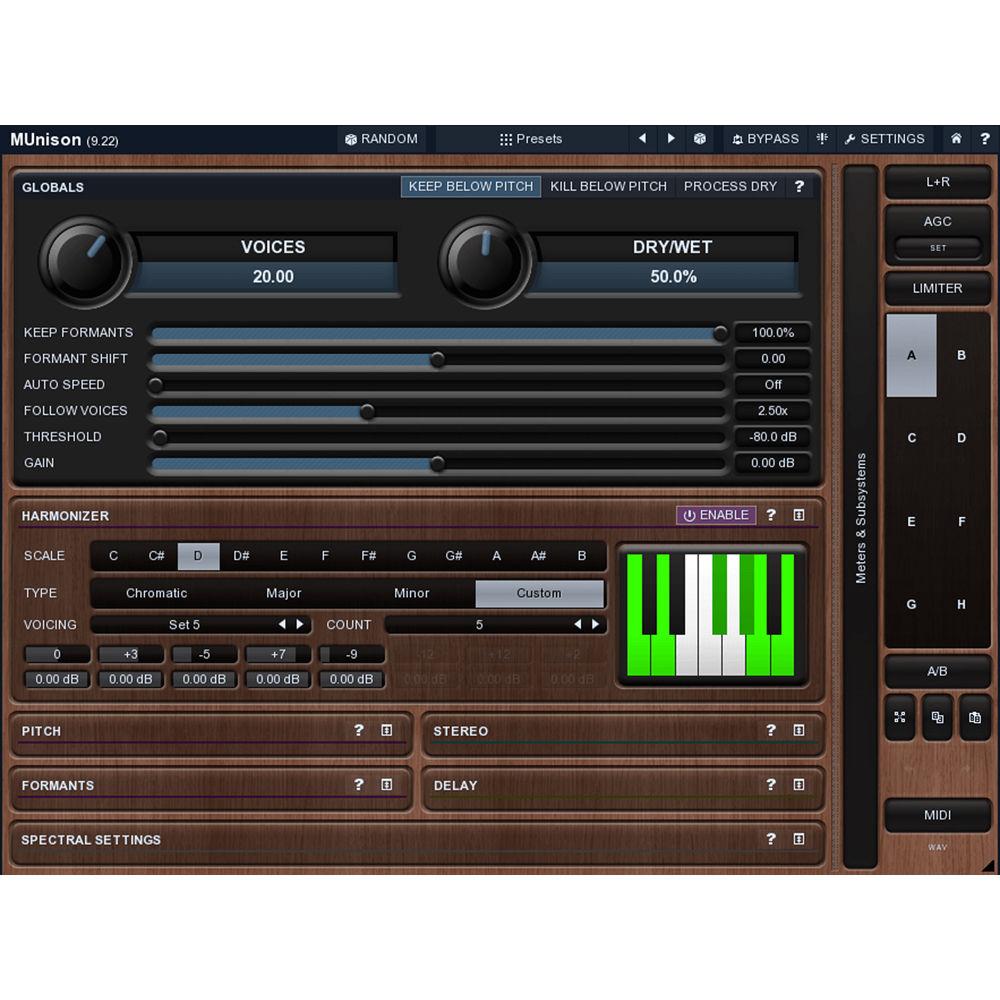 MeldaProduction MUnison Doubler, Unison, Smart Harmonizer Plug-In
