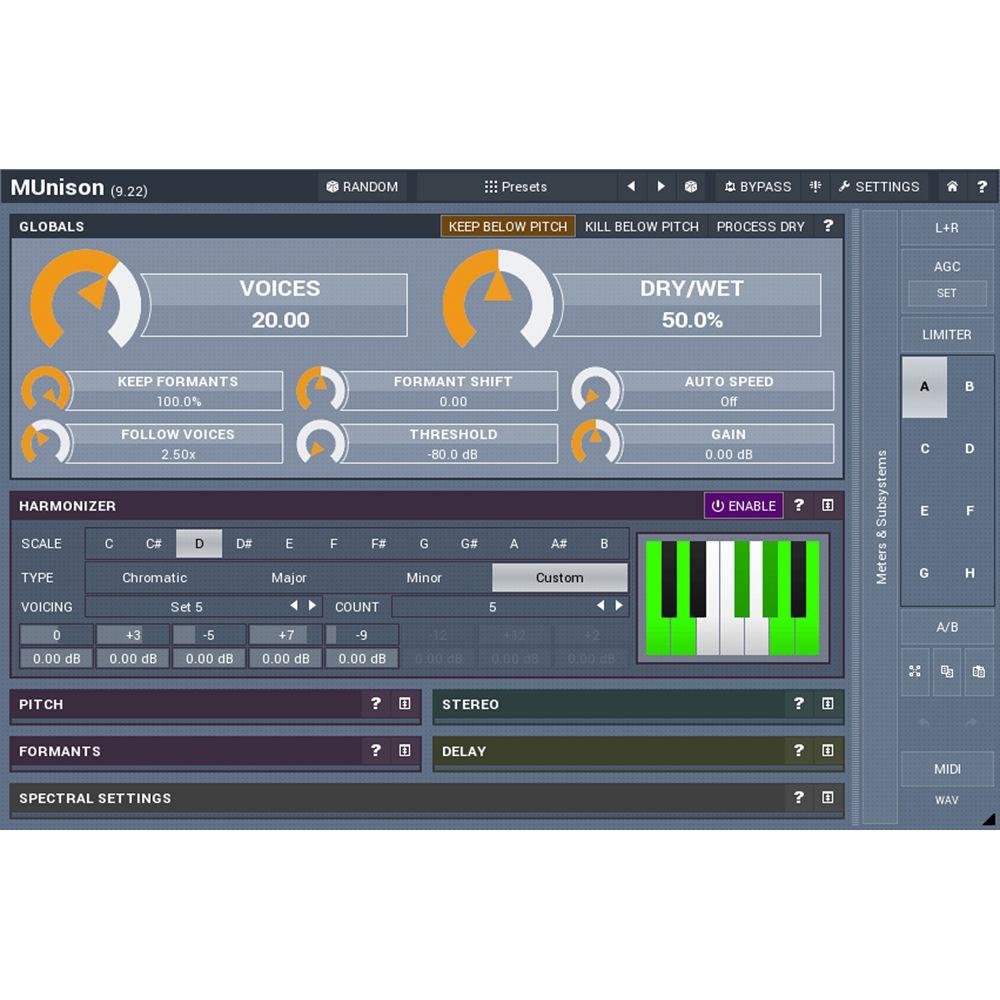 MeldaProduction MUnison Doubler, Unison, Smart Harmonizer Plug-In