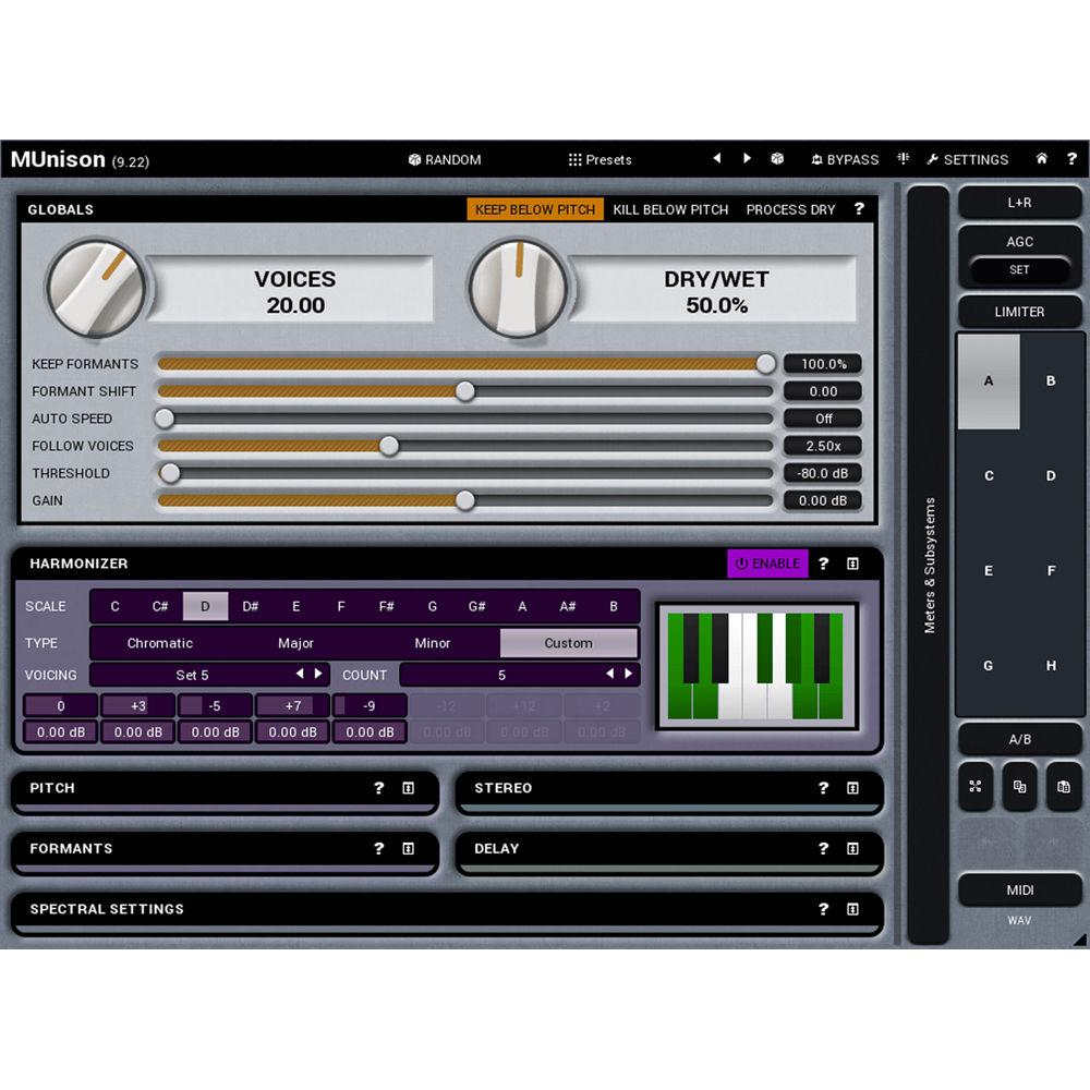 MeldaProduction MUnison Doubler, Unison, Smart Harmonizer Plug-In