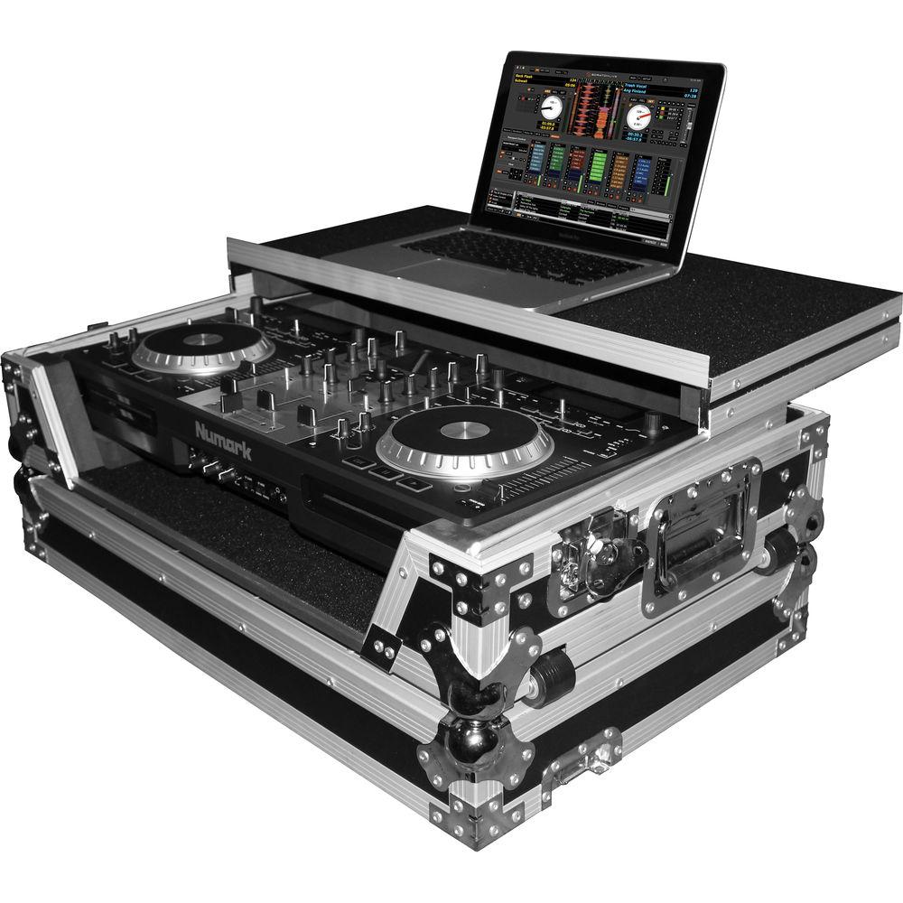 ProX Flight Case For Numark MixDeck Quad Controller with Laptop Shelf