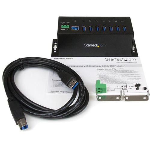 StarTech 7-Port Industrial USB 3.0 ESD and Surge Protection Hub