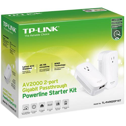 TP-Link AV2000 2-Port Gigabit Passthrough Powerline Starter Kit, TP-Link, AV2000, 2-Port, Gigabit, Passthrough, Powerline, Starter, Kit