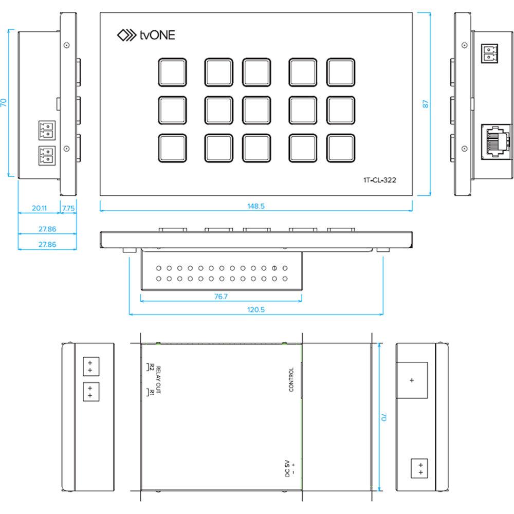 TV One European Wall Plate Control Panel