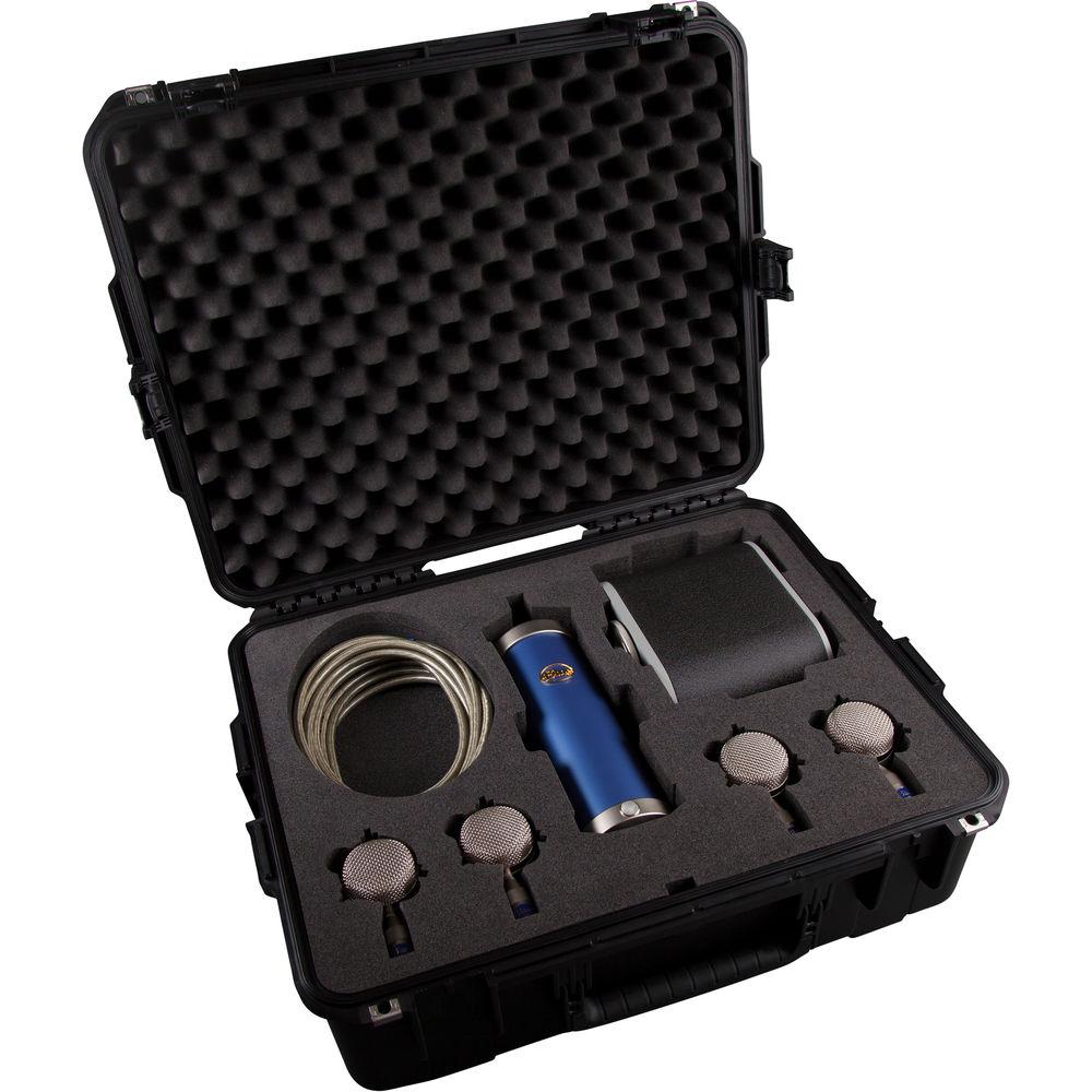 Blue Bottle Tube Mic Locker with 4 Bottle Caps