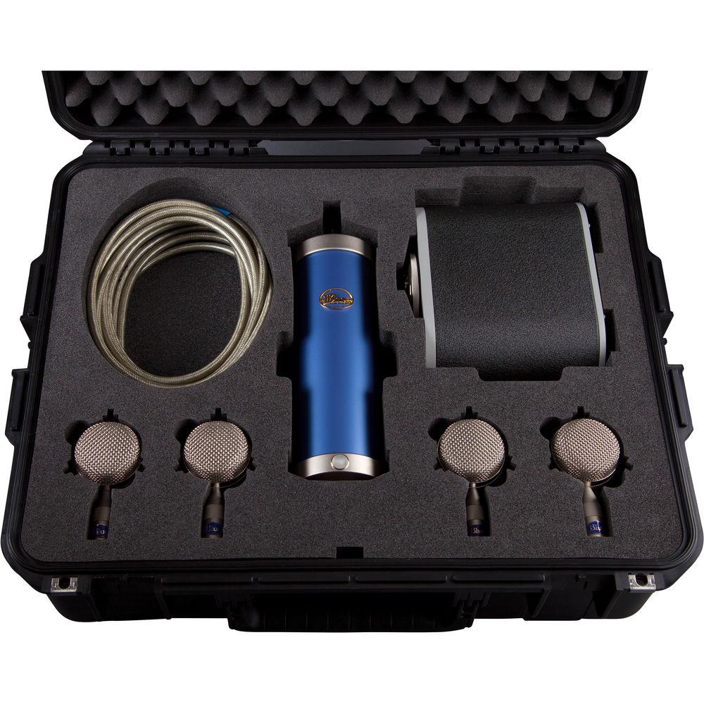 Blue Bottle Tube Mic Locker with 4 Bottle Caps