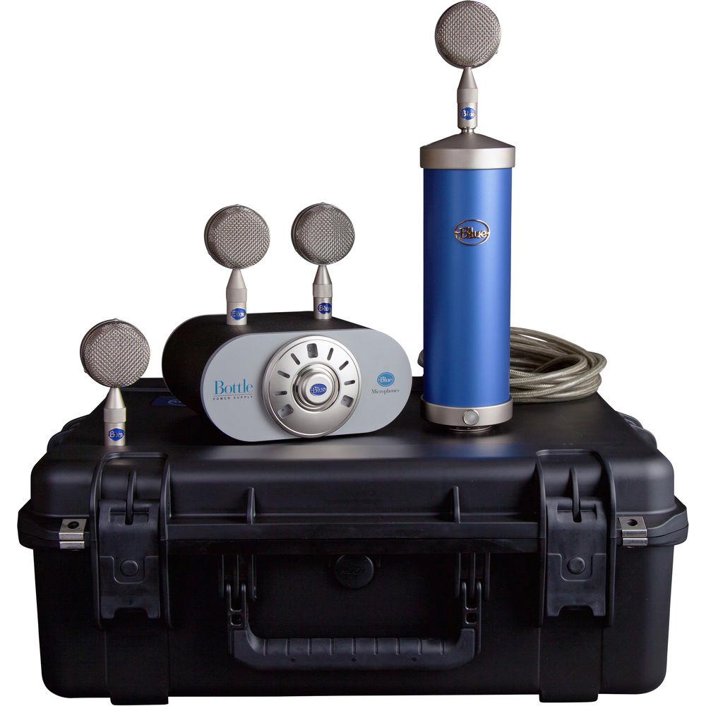 Blue Bottle Tube Mic Locker with 4 Bottle Caps