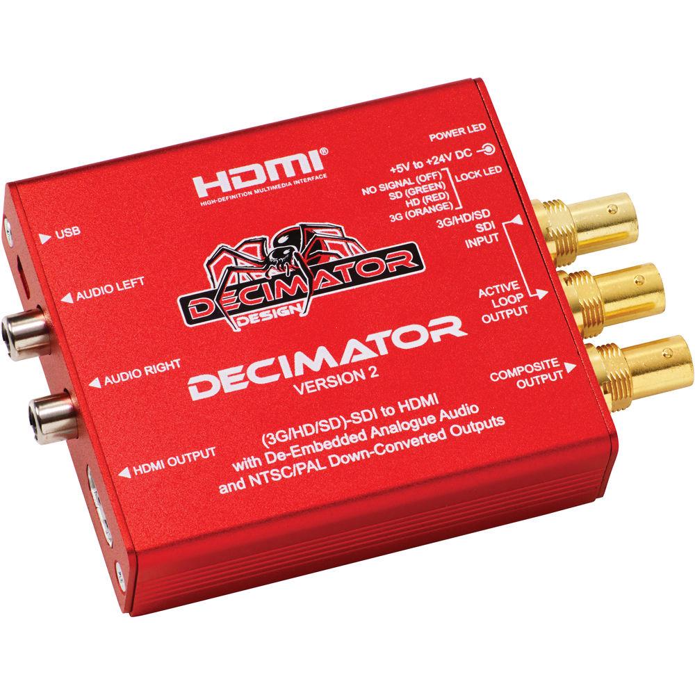 DECIMATOR 2 3G HD SD-SDI to HDMI Converter with Built-In NTSC PAL Downscaler & Analog Audio Outputs