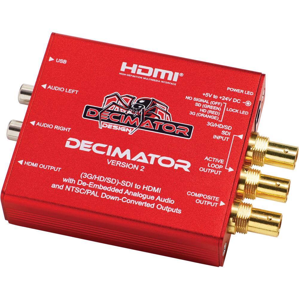 DECIMATOR 2 3G HD SD-SDI to HDMI Converter with Built-In NTSC PAL Downscaler & Analog Audio Outputs