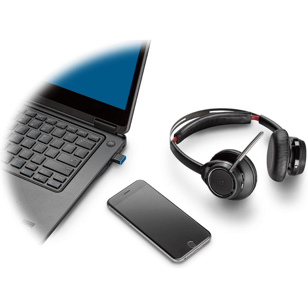 Plantronics Voyager Focus UC Bluetooth Headset with USB Type-A Adapter for Standard UC Applications