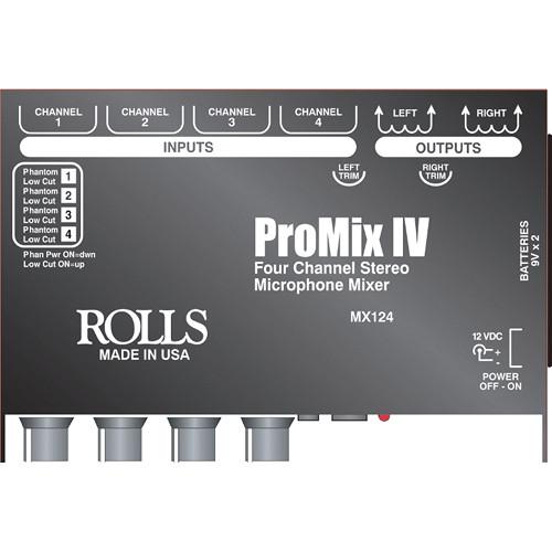 Rolls MX124 Portable 4-Channel Stereo Mixer