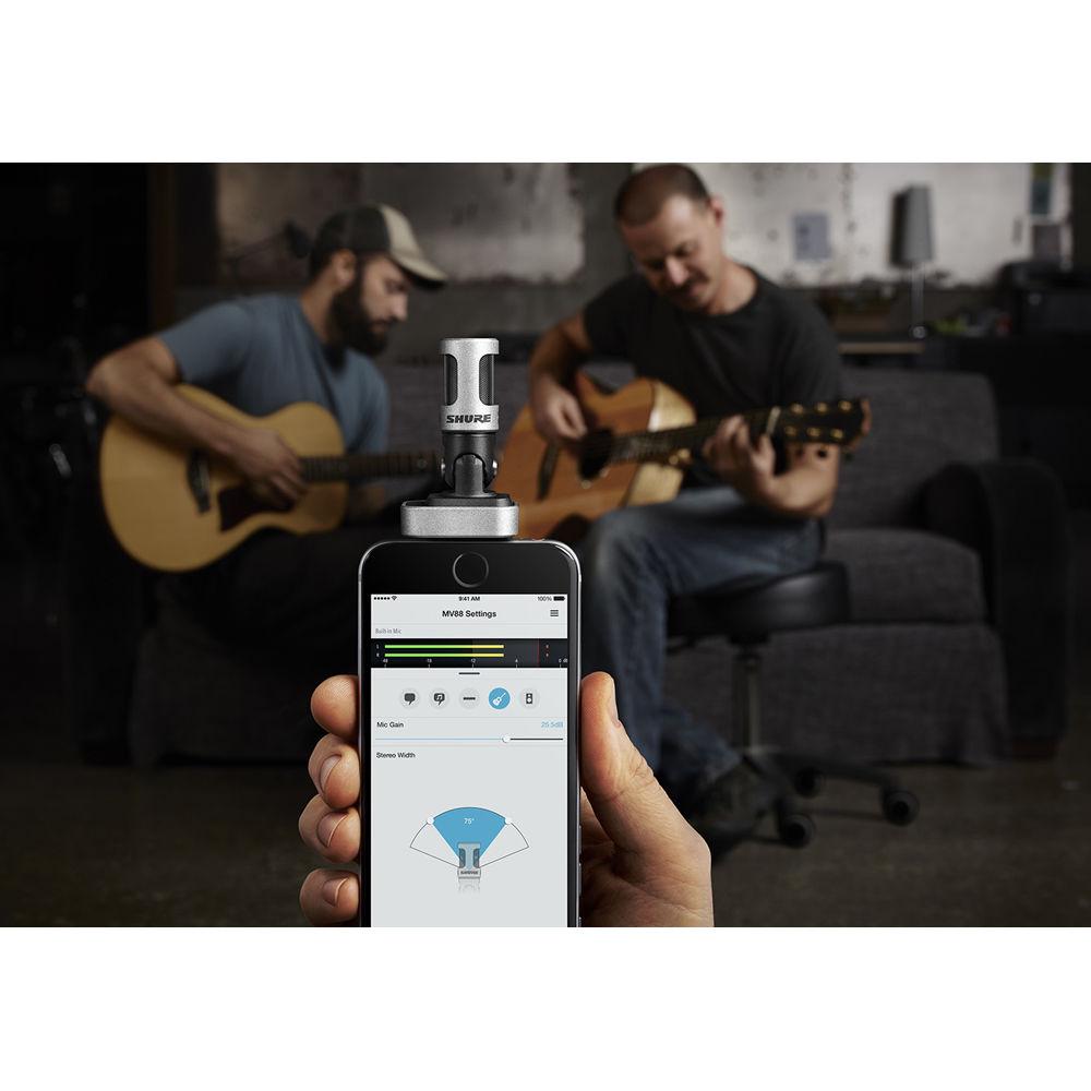 Shure MOTIV MV88 Digital Stereo Condenser Microphone for iOS