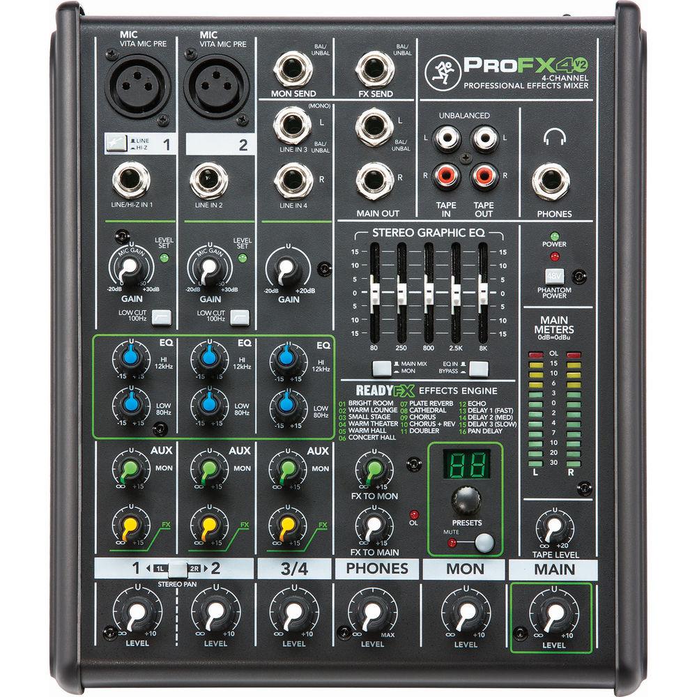 Mackie ProFX4v2 4-Channel Sound Reinforcement Mixer with Built-In FX