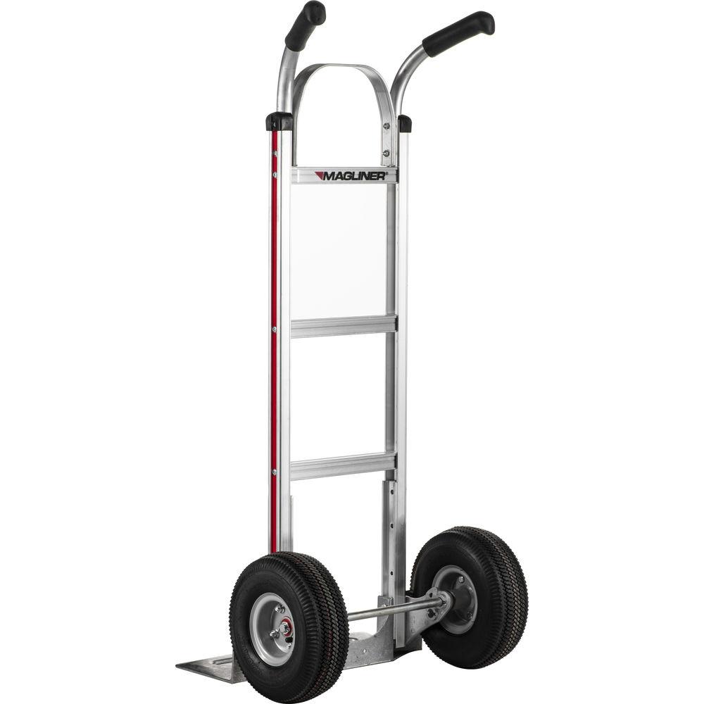 Magliner HMA116UA4 Straight-Back Hand Truck with 10" 4-Ply Pneumatic Wheels and Double-Grip Handle