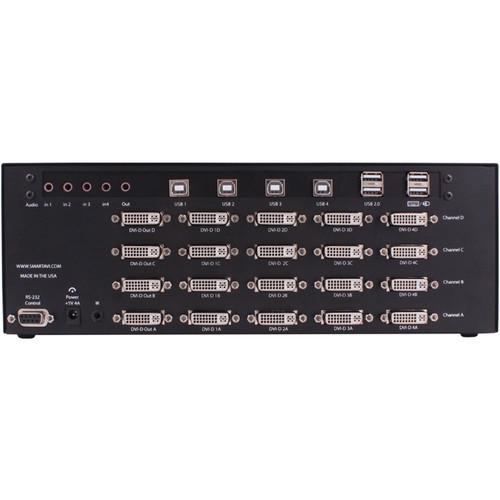 Smart-AVI DVN-4Quad-DLS DVI-D KVM Switch with USB 2.0 Sharing and Audio Support