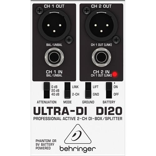 Behringer ULTRA-DI DI20 - Active 2-Channel DI Box Splitter
