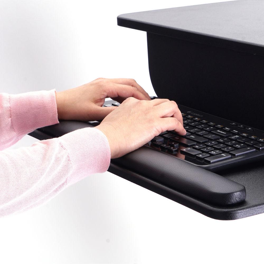 Dyconn Ergonomic Height-Adjustable Sit Stand Desktop Station with Keyboard Platform